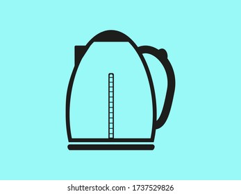 Symbol und Teekanne für Vektorkantentasche in flachem Stil