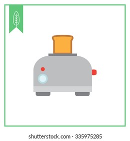 Vector icon of kitchen toaster with bread slice