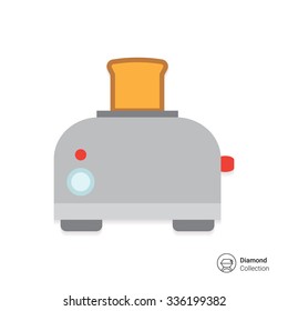 Vector icon of kitchen toaster with bread slice
