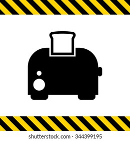Vector icon of kitchen toaster with bread slice
