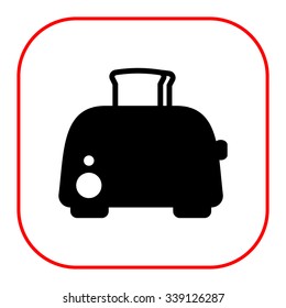 Vector icon of kitchen toaster with two bread slices