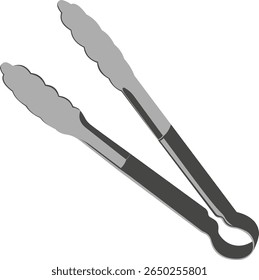 Vector icon of kitchen tongs for food. Kitchen utensils. Vector illustration on a white background.