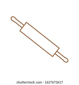 vector icon, kitchen wooden roller shape