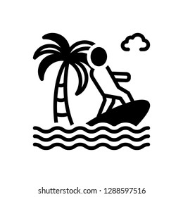 Vector icon for kitesurfer