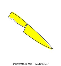 Vector icon knife cartoon style on white isolated background.
