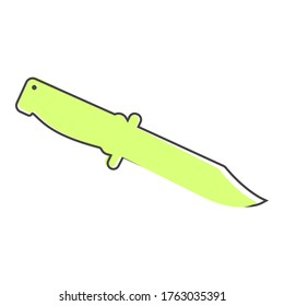 Vector icon knife cartoon style on white isolated background.