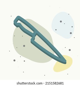 Vector icon knife on multicolored background. Layers grouped for easy editing illustration. For your design.