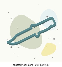 Cuchillo de icono del vector en fondo multicolor. Capas agrupadas para una ilustración de edición sencilla. Por tu diseño.