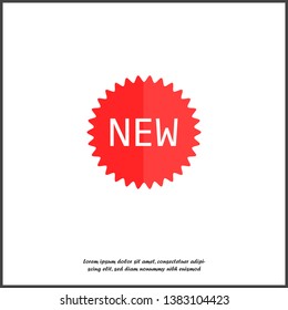 Vector icon label new on white isolated background.Layers grouped for easy editing illustration. For your design. 