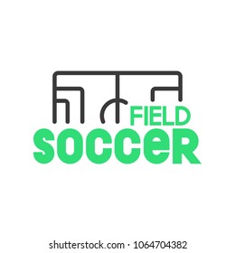 Vector icon label soccer field and lettering