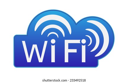 Vector icon - label or sticker "Wifi".  Isolated on white background.