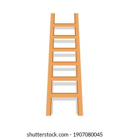 Vector icon of ladder with steps. Isolated illustration of stairs on white background