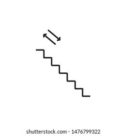 Vector icon of a ladder. Icon symbol of the escalator staircase sign
