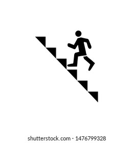 Vector icon of a ladder. Icon symbol of the escalator staircase sign