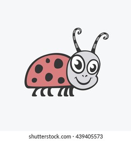 Vector icon ladybird. Flat illustration for your design