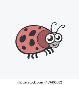 Vector icon ladybird. Flat illustration for your design
