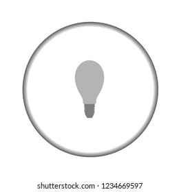Vector icon lamp in grey round. Eps 10