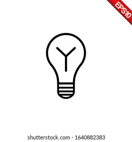 Vector Of Icon Lamp Light Bulb, Outline, pixel perfect