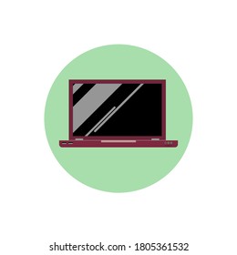 Vector icon of a laptop, folding computer