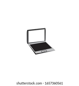 Icono Vector De La Laptop. Con Color Gris Y Negro