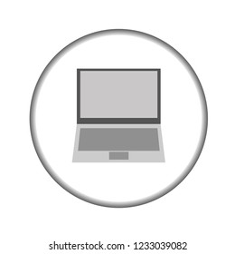 Vector icon laptop in grey color. Eps 10