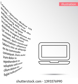 Vector icon laptop  . Lorem Ipsum Illustration design