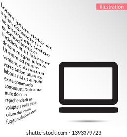Vector icon laptop  . Lorem Ipsum Illustration design