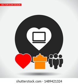 Vector icon laptop . Lorem Ipsum Illustration design