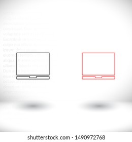 Vector icon laptop . Lorem Ipsum Illustration design