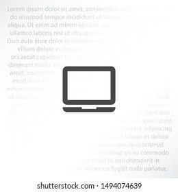 Vector icon laptop . Lorem Ipsum Illustration design