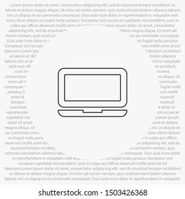 Vector icon laptop . Lorem Ipsum Illustration design