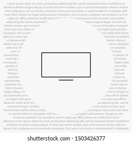 Vector icon laptop . Lorem Ipsum Illustration design