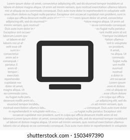 Vector icon laptop . Lorem Ipsum Illustration design