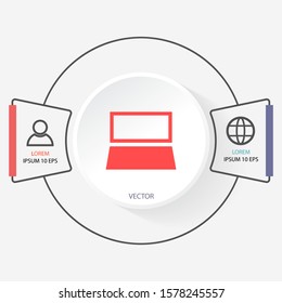 Vector icon laptop . Lorem Ipsum Illustration design