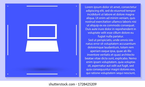 Portátil de icono vector. Lorem Ipsum Diseño de ilustración