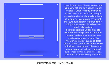 Vector icon laptop . Lorem Ipsum Illustration design