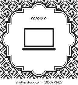 Vector icon laptop on a geometric background of eps