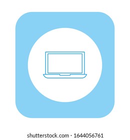 icono vector, portátil en fondo blanco