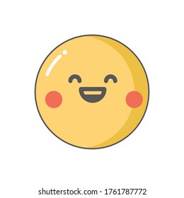 vector icon of laughing emoji in circle shape
