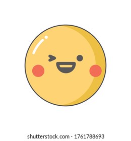 icono vector del emoji riéndose en forma de círculo
