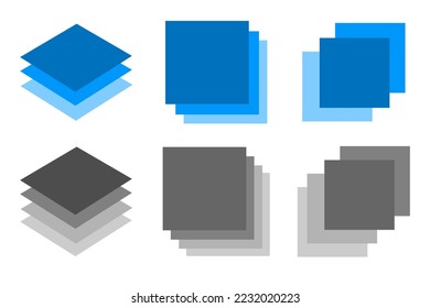 Vector icon of layers. A set of layer line icons. Stock item.