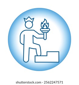 Vector icon for leader. Line art of a leader guiding a team towards success and goals.