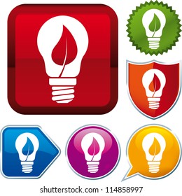 vector icon leaf lightbulb