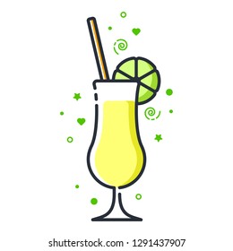 Vector icon of lemonade. Suitable for advertising, bar menu decor, application design