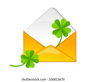 vector icon letter and clover