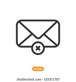 Vector Icon of Letter. Delete Massage Icon