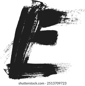 vector icon of letter E with ink stroke, E - Black handwritten letters, hand drawn E letters Logo design. Brushstroke E Letter Logo Design on white background.eps8