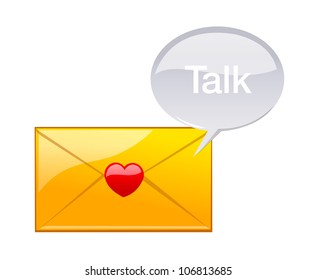 vector icon letter and heart shape