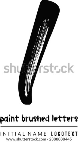 vector icon of letter i with ink stroke, i - Black handwritten letters, hand drawn i letters Logo design. Brushstroke i Letter Logo Design on white background.eps8