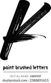 vector icon of letter k with ink stroke,k - Black handwritten letters, hand drawn k letters Logo design. Brushstroke k Letter Logo Design on white background.eps8